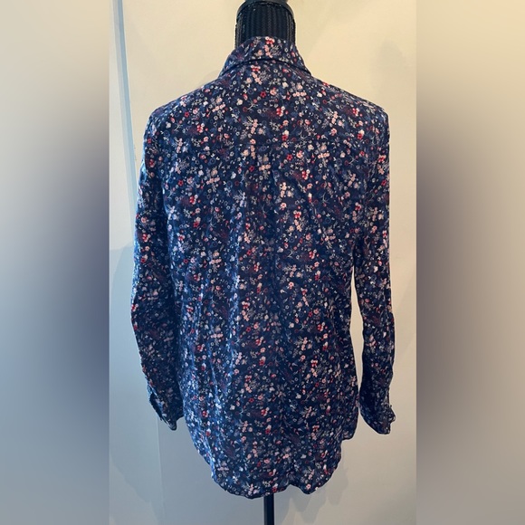 Contemporaine By Simons Floral Button Up Linen Shirt Size Medium - Picture 4 of 11